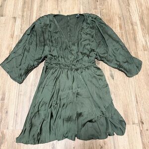 Zara Elegant Military Green Size Medium Women's Romper Dress